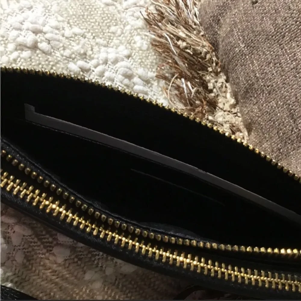 TORY BURCH DOUBLE ZIP SLIM CROSSBODY BAG AND GOLD HARDWARE